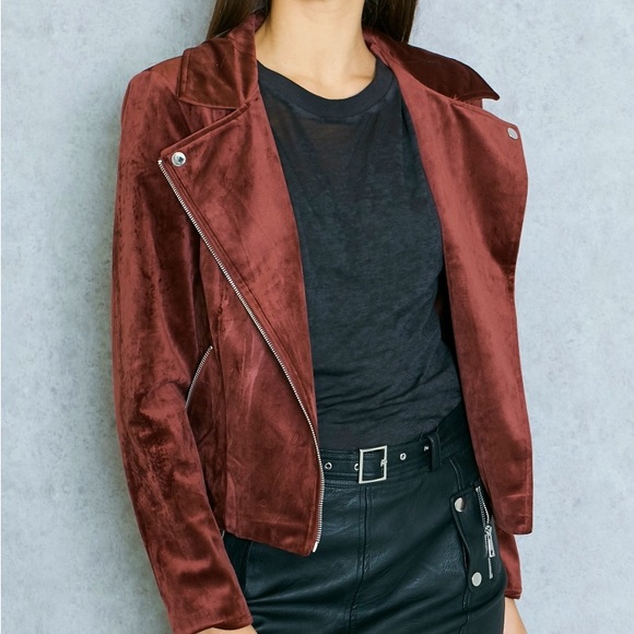 Vero Moda Jackets & Blazers - Vero moda burgundy moto jacket